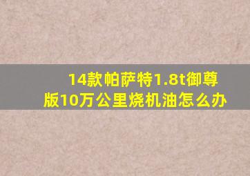 14款帕萨特1.8t御尊版10万公里烧机油怎么办