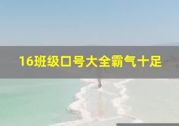 16班级口号大全霸气十足