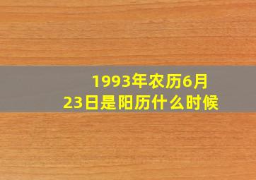 1993年农历6月23日是阳历什么时候