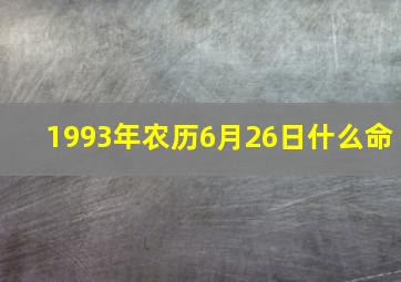 1993年农历6月26日什么命