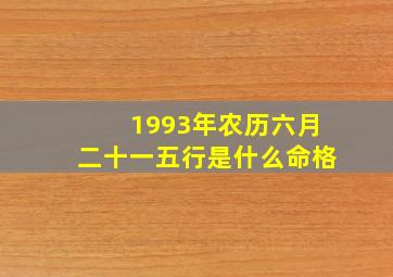 1993年农历六月二十一五行是什么命格