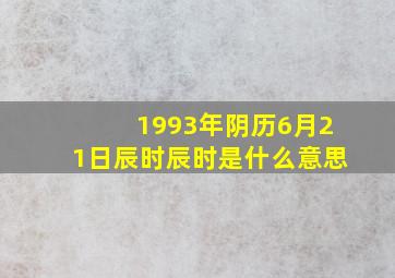 1993年阴历6月21日辰时辰时是什么意思