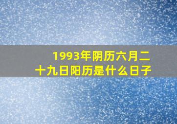 1993年阴历六月二十九日阳历是什么日子