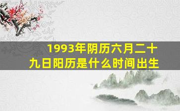 1993年阴历六月二十九日阳历是什么时间出生