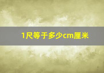 1尺等于多少cm厘米