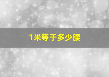 1米等于多少腰