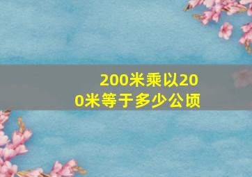 200米乘以200米等于多少公顷