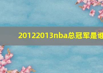 20122013nba总冠军是谁