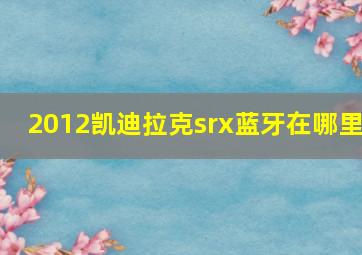 2012凯迪拉克srx蓝牙在哪里