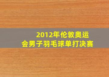 2012年伦敦奥运会男子羽毛球单打决赛