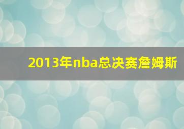 2013年nba总决赛詹姆斯