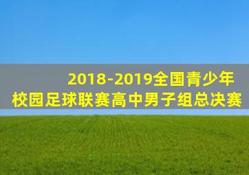 2018-2019全国青少年校园足球联赛高中男子组总决赛