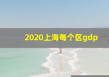 2020上海每个区gdp