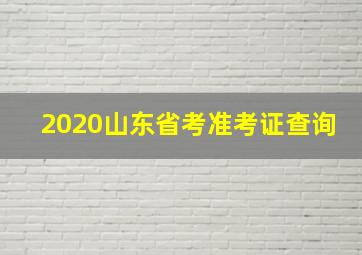 2020山东省考准考证查询