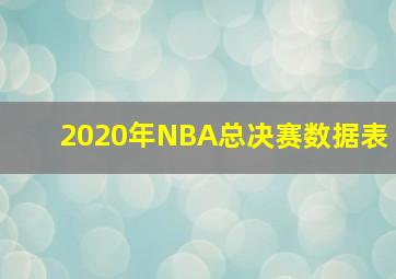 2020年NBA总决赛数据表