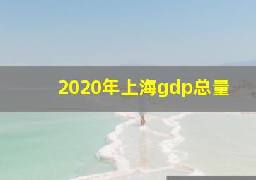 2020年上海gdp总量