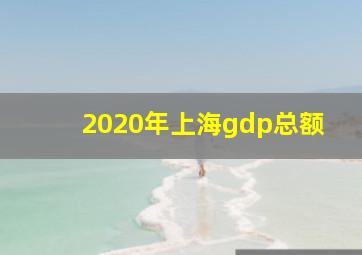 2020年上海gdp总额