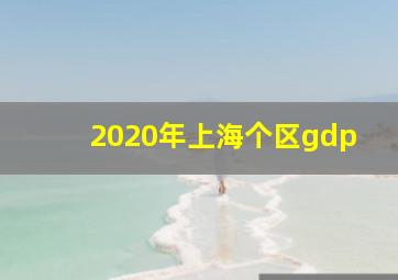 2020年上海个区gdp