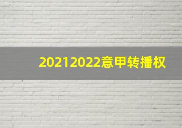 20212022意甲转播权