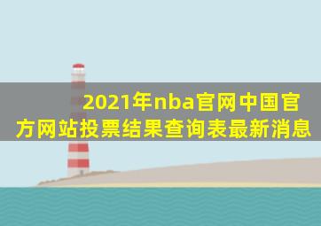 2021年nba官网中国官方网站投票结果查询表最新消息