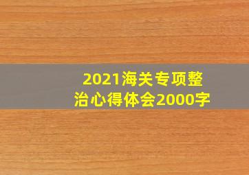 2021海关专项整治心得体会2000字