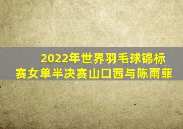 2022年世界羽毛球锦标赛女单半决赛山口茜与陈雨菲