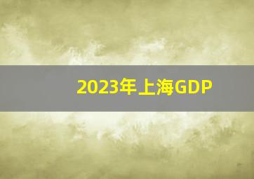 2023年上海GDP