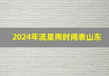 2024年流星雨时间表山东