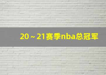 20～21赛季nba总冠军