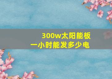 300w太阳能板一小时能发多少电