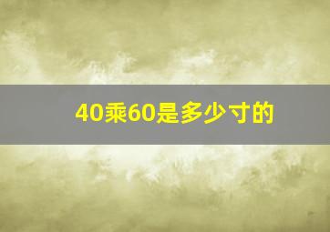 40乘60是多少寸的