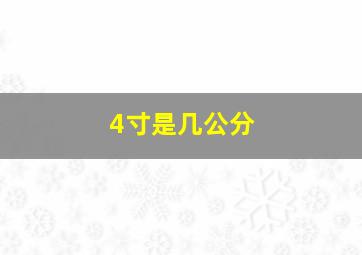 4寸是几公分