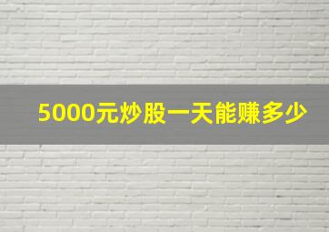 5000元炒股一天能赚多少