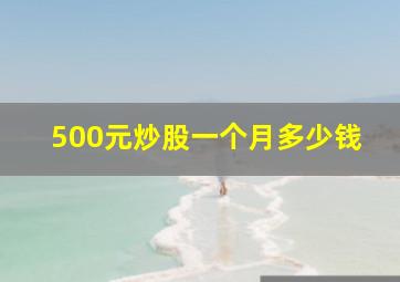 500元炒股一个月多少钱