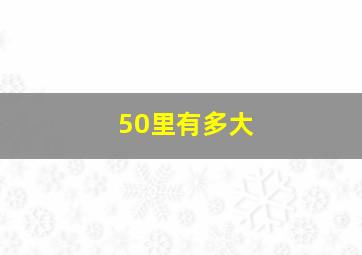 50里有多大