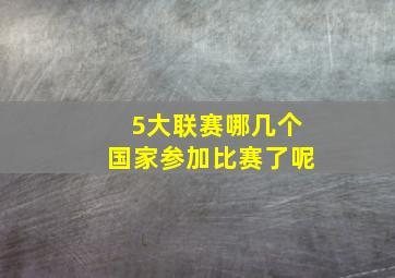 5大联赛哪几个国家参加比赛了呢