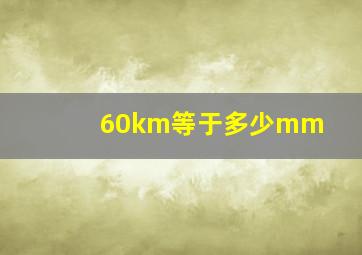 60km等于多少mm