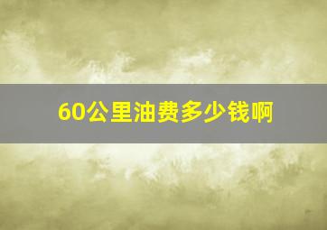 60公里油费多少钱啊