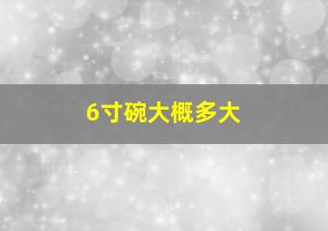 6寸碗大概多大