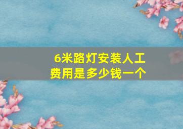 6米路灯安装人工费用是多少钱一个