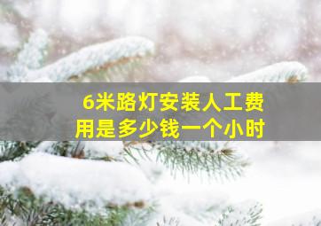 6米路灯安装人工费用是多少钱一个小时