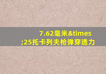 7.62毫米×25托卡列夫枪弹穿透力