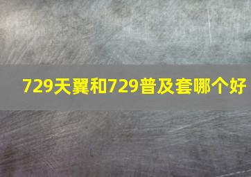 729天翼和729普及套哪个好