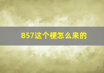 857这个梗怎么来的