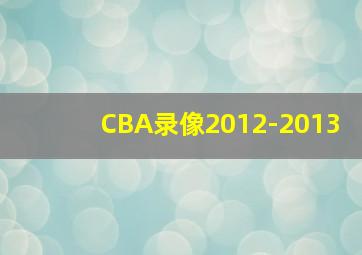 CBA录像2012-2013