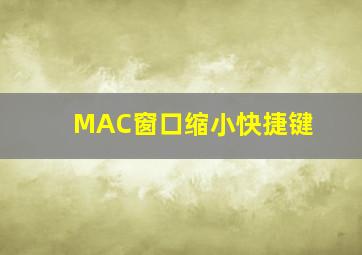 MAC窗口缩小快捷键