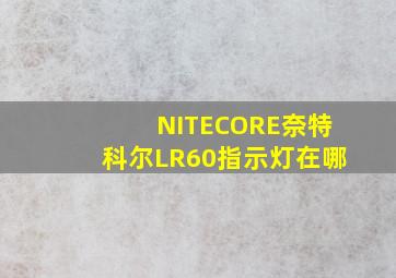 NITECORE奈特科尔LR60指示灯在哪