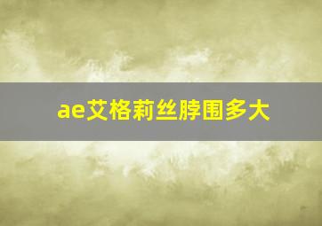 ae艾格莉丝脖围多大