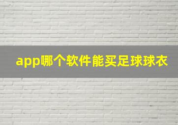 app哪个软件能买足球球衣