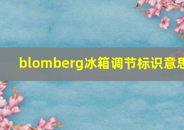 blomberg冰箱调节标识意思